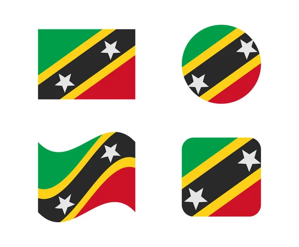 Set 4 flags of saint kitts — Stock Vector