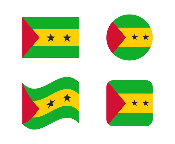 Set 4 flags of sao tome — Stock Vector