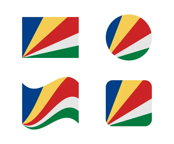 Set 4 banderas de seychelles — Vector de stock