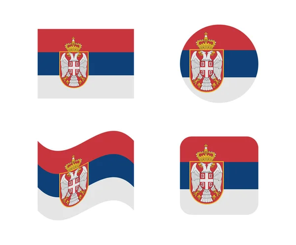 Набір 4 прапори Сербії — стоковий вектор