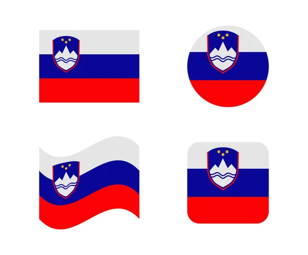 Ensemble 4 drapeaux de slovenia — Image vectorielle