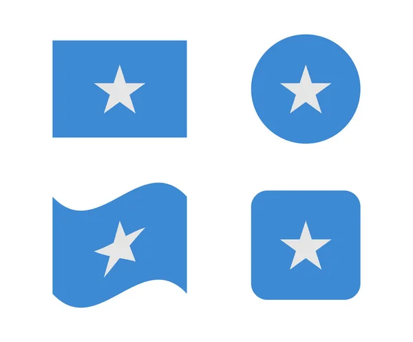 4 Flaggen Somalias setzen — Stockvektor