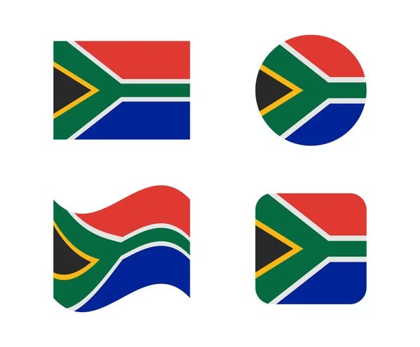 Ensemble 4 drapeaux de l'Afrique du Sud — Image vectorielle