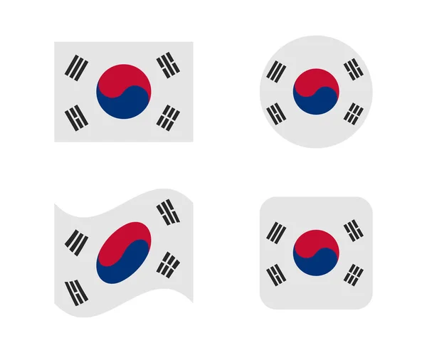 设置 4 标志的韩国 — 图库矢量图片