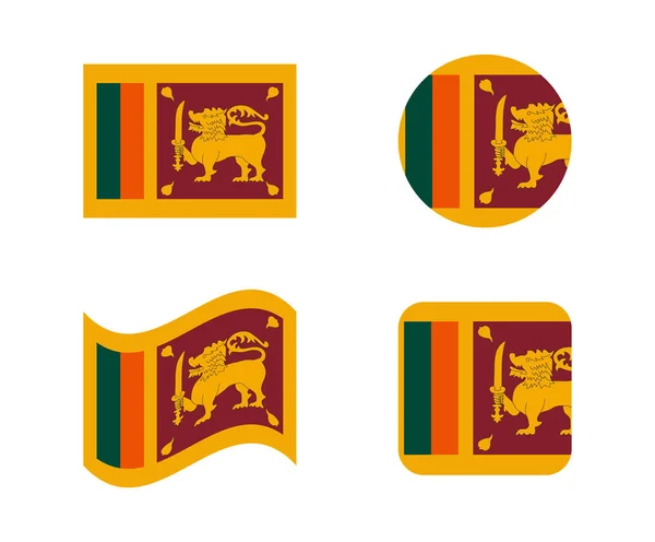 设置的斯里兰卡 4 标志 — 图库矢量图片