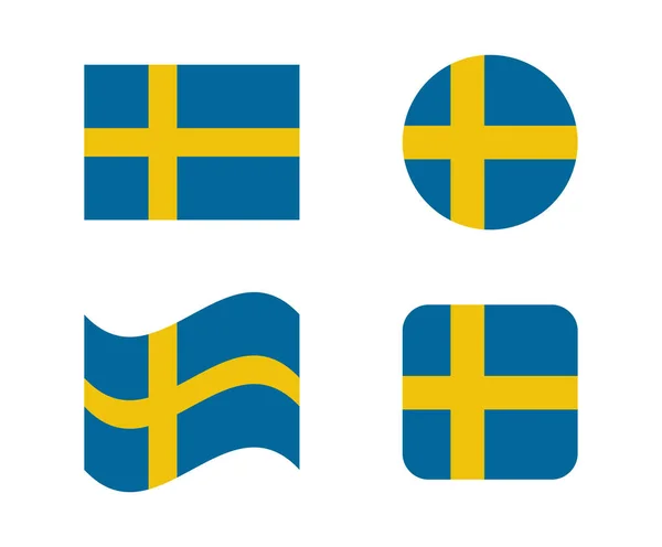 Set 4 flags of sweden — Stock Vector