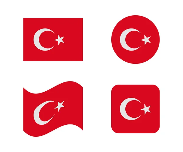トルコの 4 のフラグを設定します。 — ストックベクタ