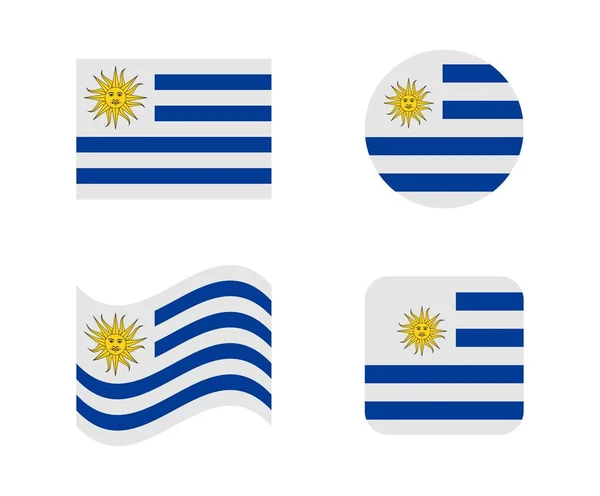 Ange 4 flaggor av uruguay — Stock vektor