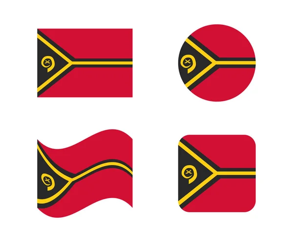 Установить 4 флага Вануату — стоковый вектор