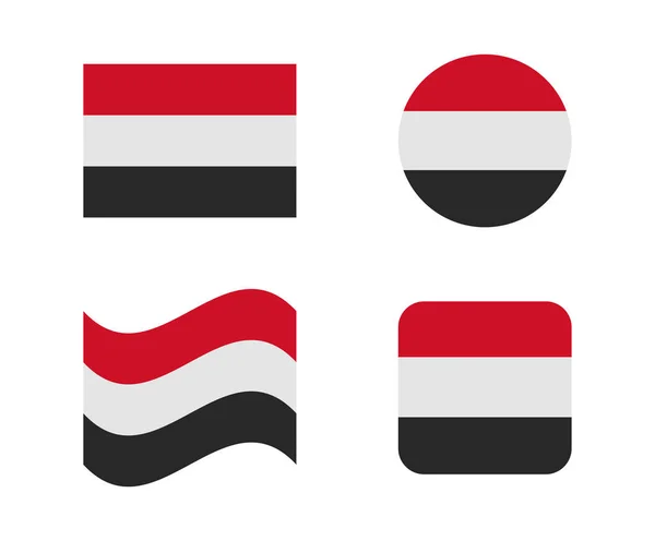 Set 4 banderas de yemen — Vector de stock