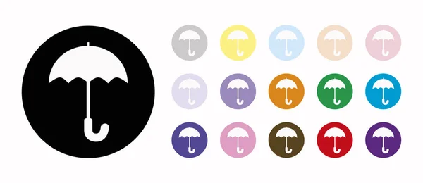 Regenschirm-Set-Symbole — Stockvektor