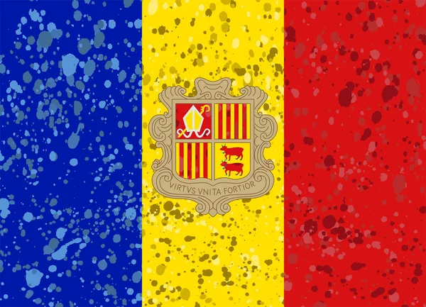 Andorra Flagge Grunge Abbildung — Stockvektor