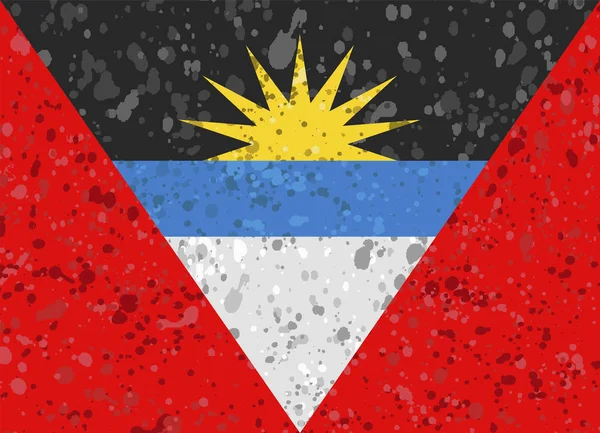 Antigua vlag grunge illustratie — Stockvector
