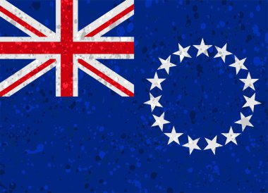 Cook Adaları bayrağı grunge illüstrasyon