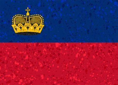 Lihtenştayn bayrağı grunge illüstrasyon