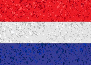 Hollanda bayrağı grunge illüstrasyon