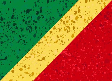 Cumhuriyeti Kongo bayrak grunge illüstrasyon