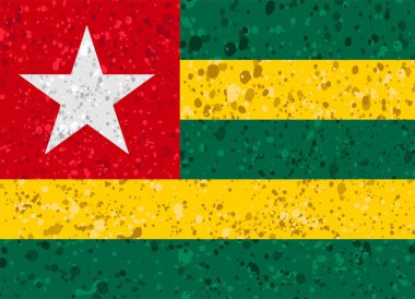 Togo bayrak grunge illüstrasyon