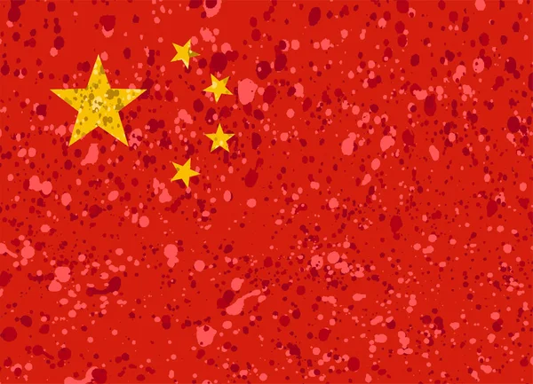 Китайский флаг гранж иллюстрация — стоковый вектор