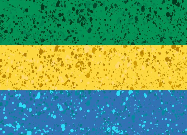 Gabon bayrak grunge illüstrasyon — Stok Vektör