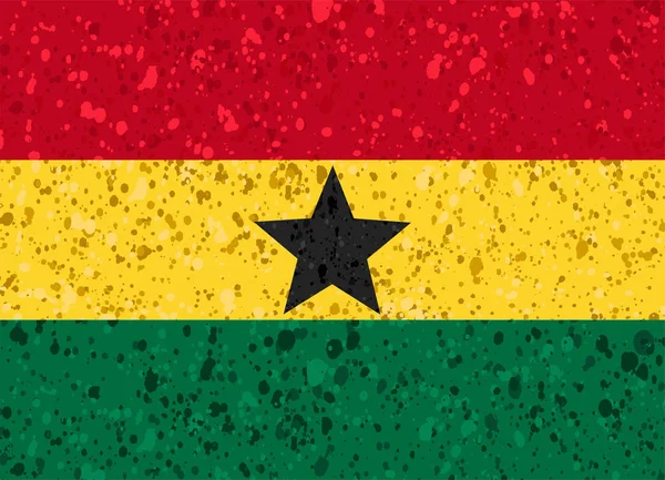 Ghana bandera grunge ilustración — Vector de stock