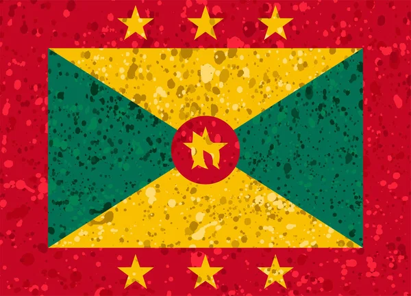Grenada flag grunge illustration — Stock Vector