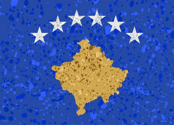 Kosovo drapeau grunge illustration — Image vectorielle