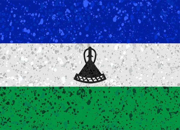 Lesoto flag grunge illustration — Stock Vector