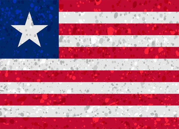 Liberya bayrağı grunge illüstrasyon — Stok Vektör