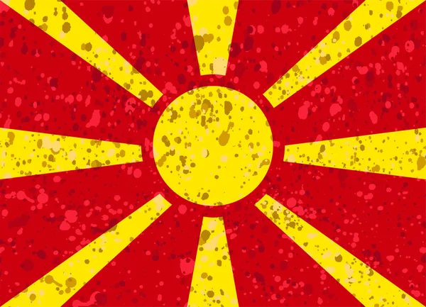 Ilustrace grunge vlajka Makedonie — Stockový vektor