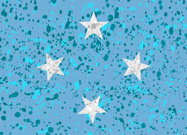 Micronésie drapeau grunge illustration — Image vectorielle