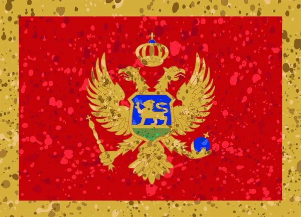 Montenegro Flagge Grunge Illustration — Stockvektor