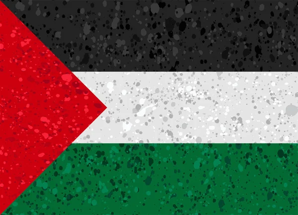巴勒斯坦旗帜 grunge 插图 — 图库矢量图片