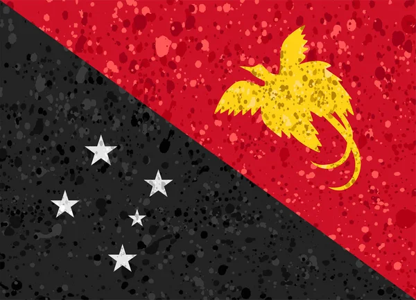 Papua Nya Guineas flagg grunge illustration — Stock vektor