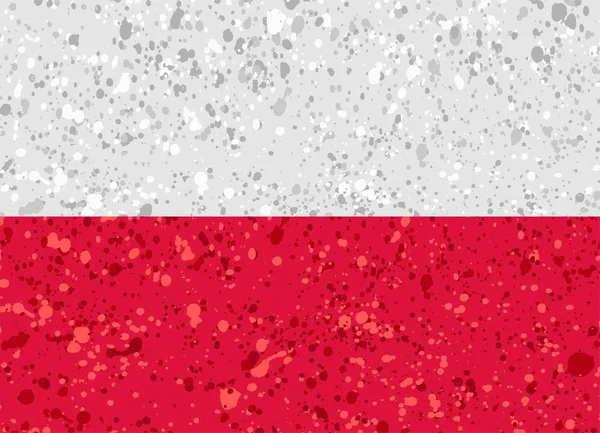 Polonya bayrağı grunge illüstrasyon — Stok Vektör