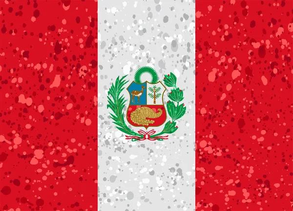 Гранж-иллюстрация флага Перу — стоковый вектор