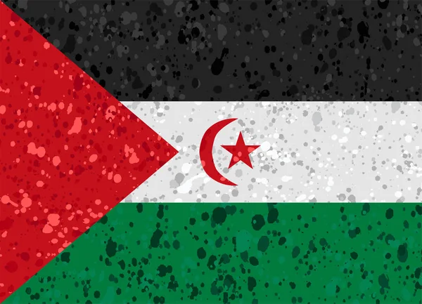 Sahrawi flag grunge illustration — Stock Vector