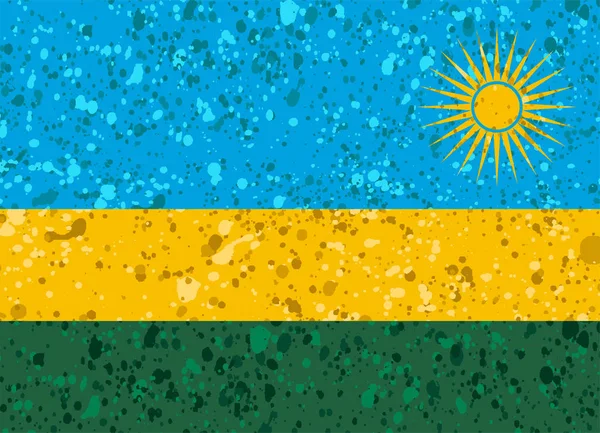 ルワンダの旗のグランジのイラスト — ストックベクタ