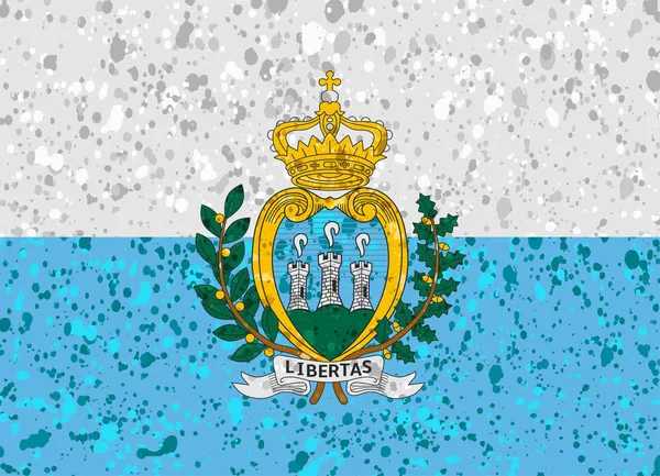 San marino bandera grunge ilustración — Vector de stock