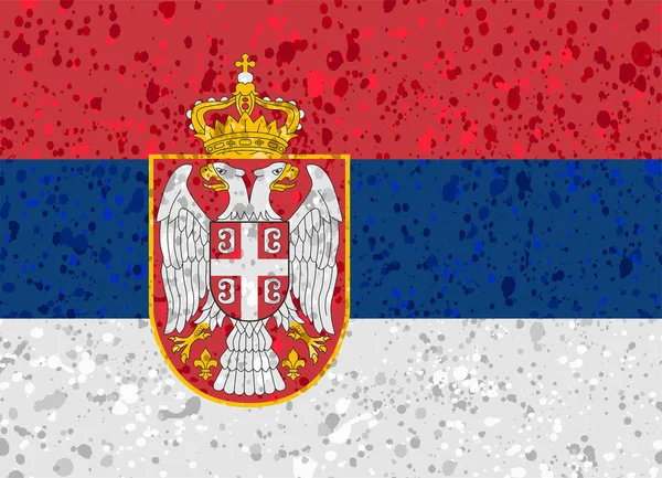 Serbien flagga grunge illustration — Stock vektor