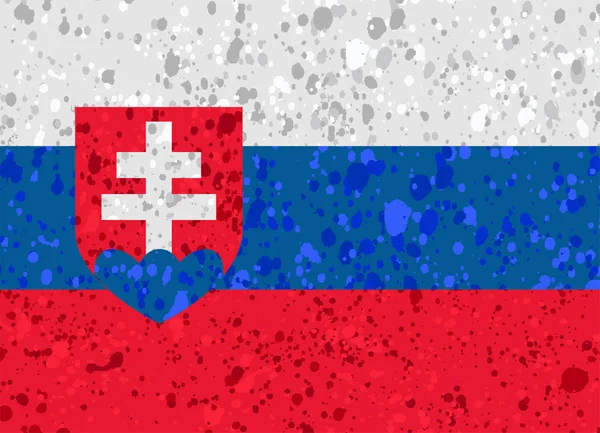 Slovakia flag grunge illustration — Stock Vector