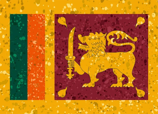 斯里兰卡国旗 grunge 插图 — 图库矢量图片