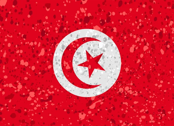 Tunisia bandera grunge ilustración — Vector de stock