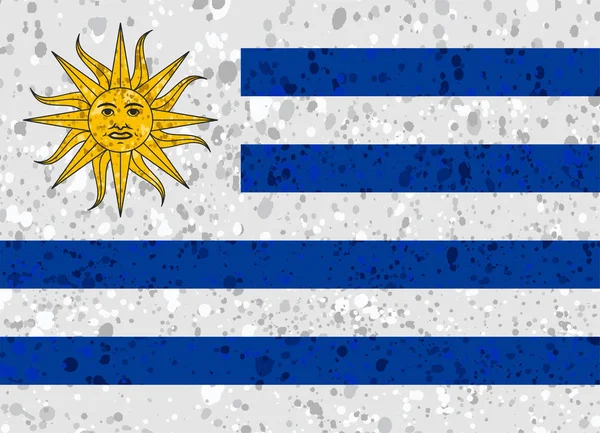 Uruguay bayrağı grunge illüstrasyon — Stok Vektör