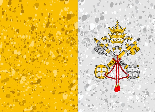 Vatican city flag grunge illustration — Stock Vector