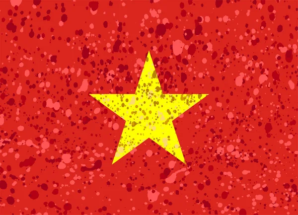 Vietnam flagga grunge illustration — Stock vektor