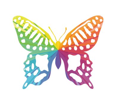 Kelebek güzellik çok renkli soyut simgesi