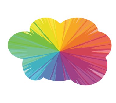 bulut çok renkli soyut simgesi