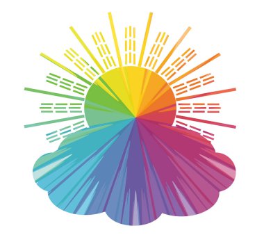 Bulutlu çok renkli soyut simgesi