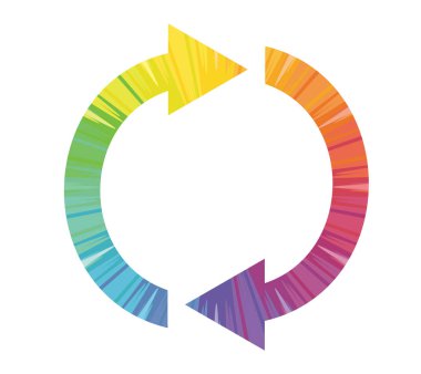 Çift ok çok renkli soyut simgesini